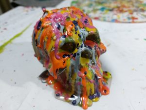 Resin and Crayon skull