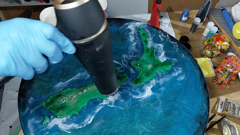 Crafting Resin Waves in Epoxy Resin Ocean Art: Dynamic Swirls and Coastal Colors