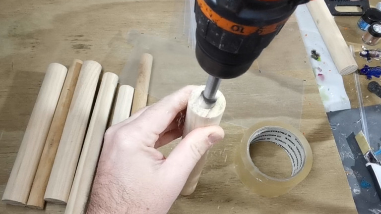 drill wood dowel