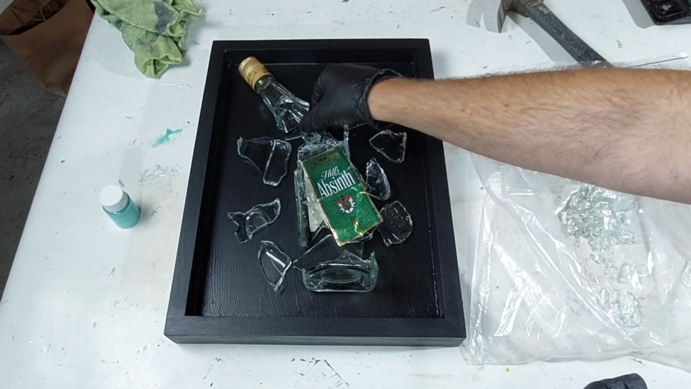 smashed bottle art